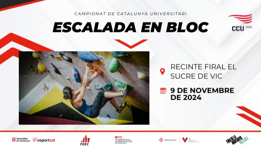 Vic acull el Campionat de Catalunya Universitari d'Escalada!